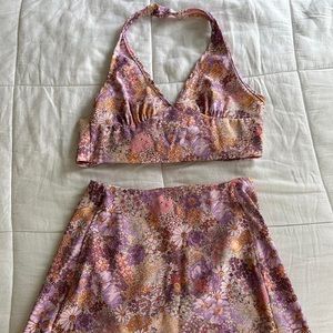 Altar’d State floral halter top + skirt set